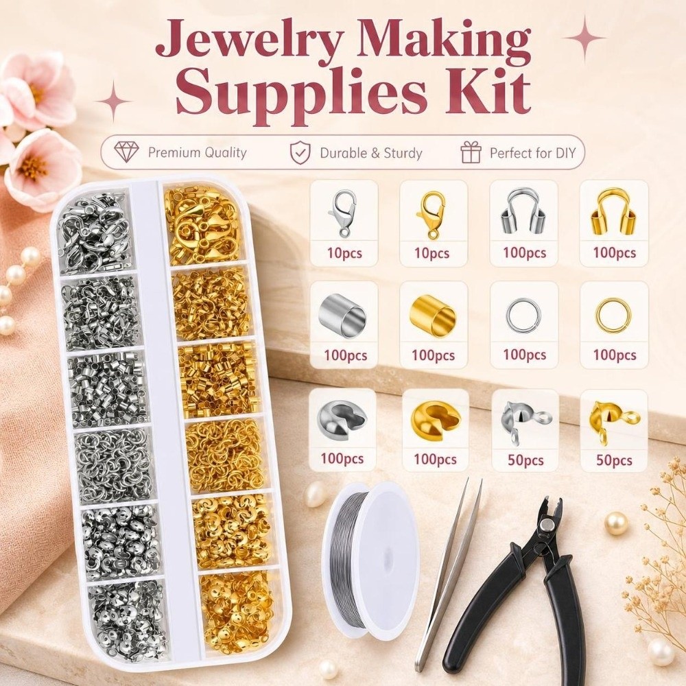 Jewelry Making Pliers Set - 6/12 Grids Sieradenmaakset met Draadbeschermer, DIY