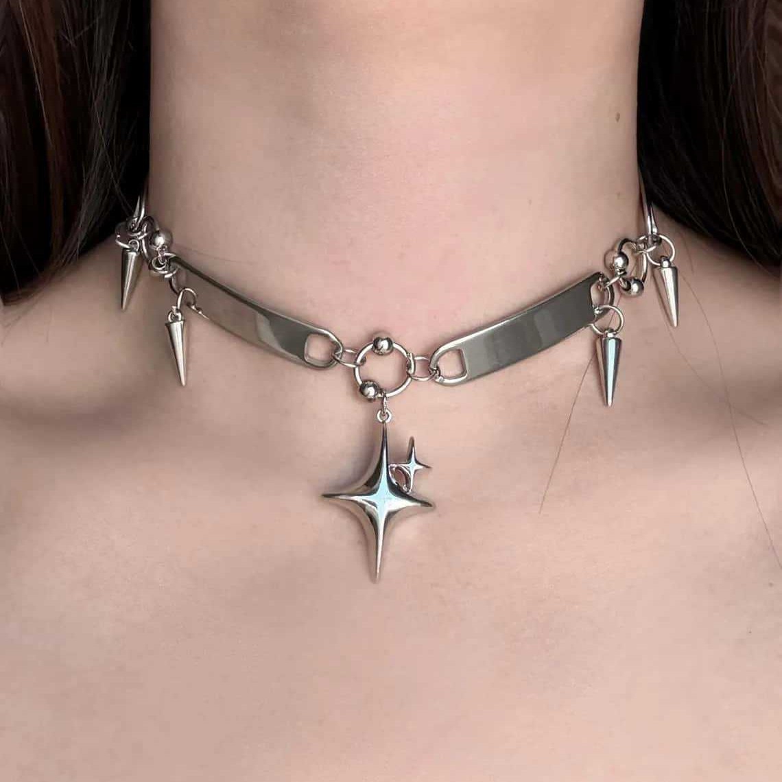 Jewelry Making Rings - Punk Star Riveted Choker, Rock Sieraden,