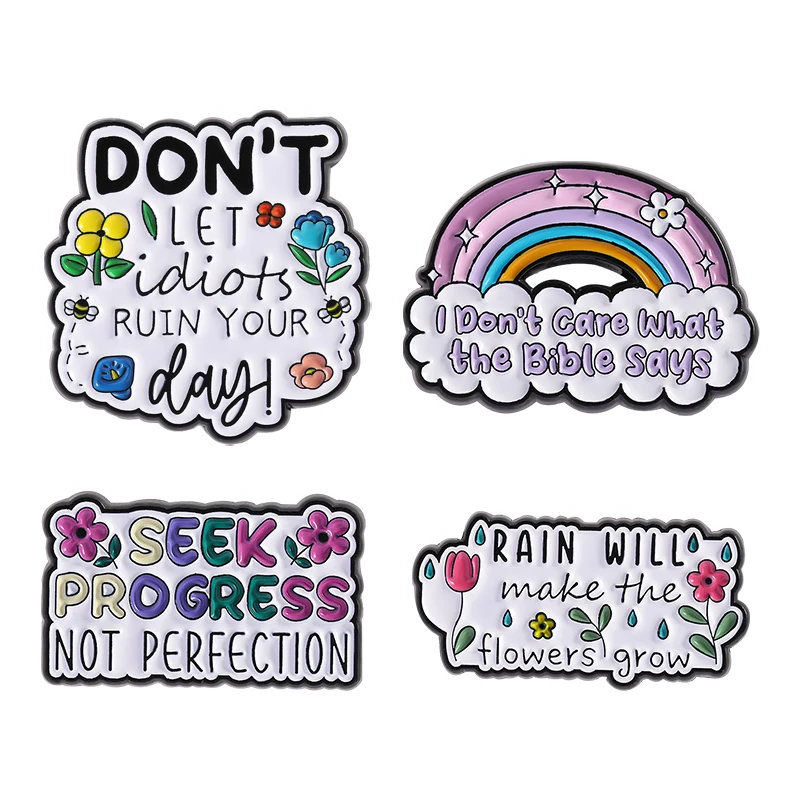 Jewelry Making Quotes - Zoeken Vooruitgang Niet Perfectie Emaille Pins