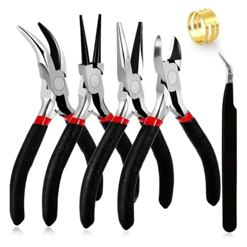 Jewelry Making Pliers Set - 6-delige sieradentangenset: punttang, rondbektang, hoektang, draadwikkelgereedschap,