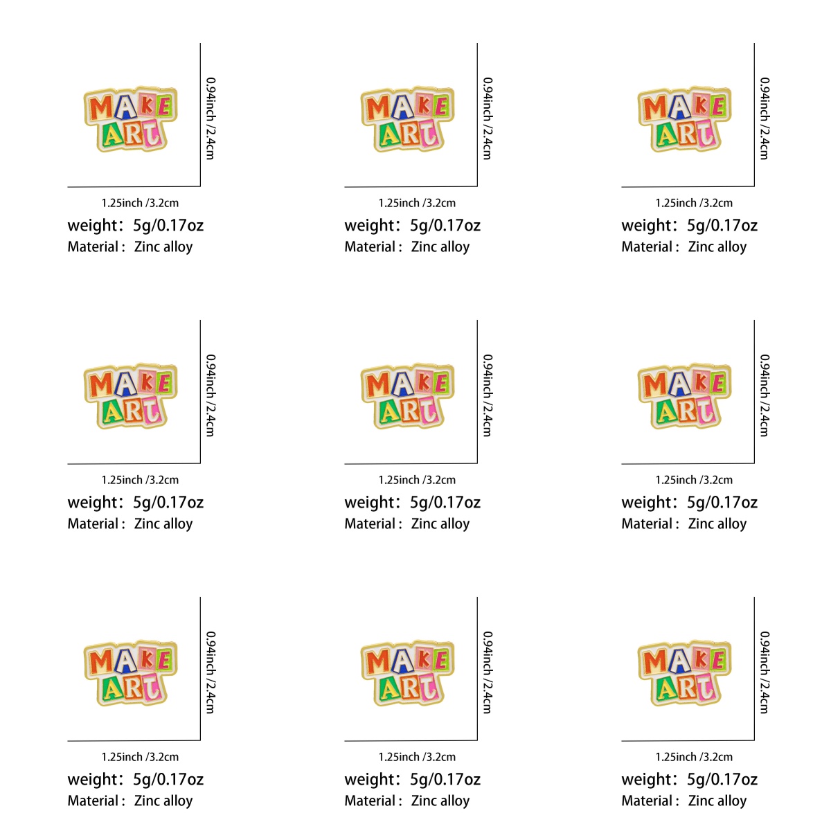 9-delige MAKE ART emaille pins - Jewelry Making Quotes recensie en prijs