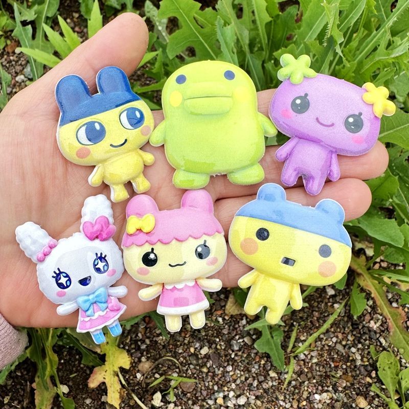 45mm Cartoon Tamagotchi dubbel - Jewelry Making Materials recensie en prijs