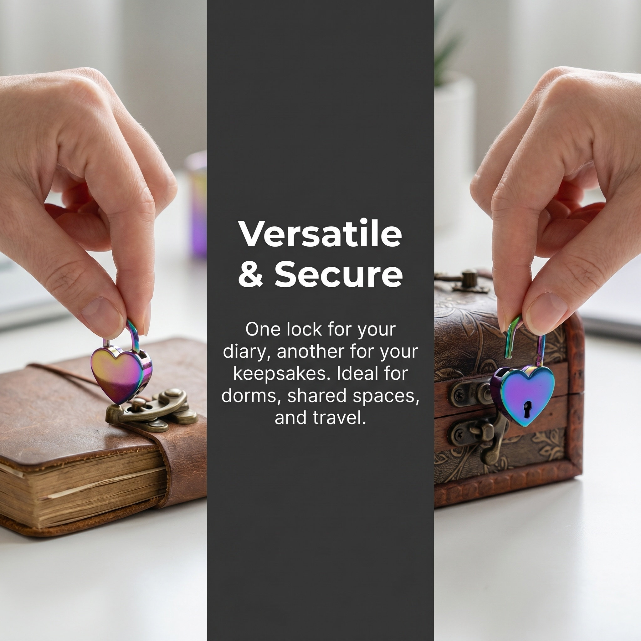 2Set Mini Hartvormig Hangslot  - Jewelry Making Journal recensie en prijs